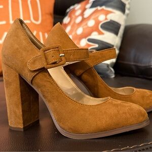 Mix No. 6 Tan Suede Mary Jane Heels